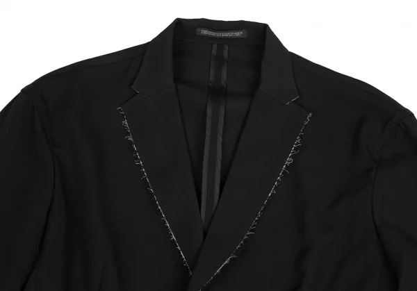 ヨウジヤマモト ノアールYohji Yamamoto NOIR ウールギャバフロント裁ち切りBジャケット 黒2 K-122430_003