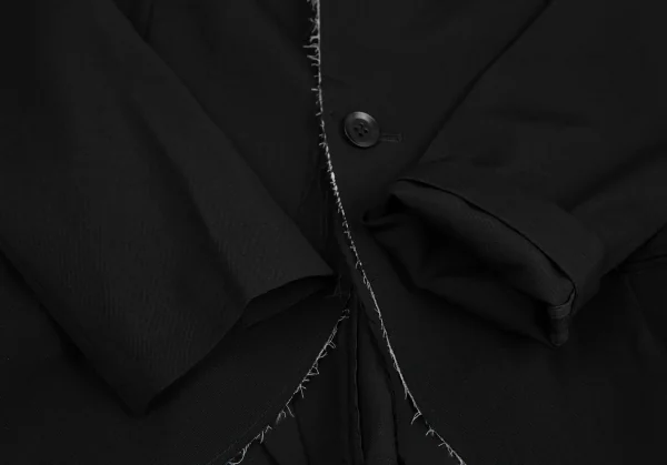 ヨウジヤマモト ノアールYohji Yamamoto NOIR ウールギャバフロント裁ち切りBジャケット 黒2 K-122430_006