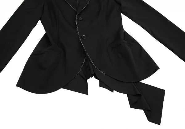 ヨウジヤマモト ノアールYohji Yamamoto NOIR ウールギャバフロント裁ち切りBジャケット 黒2 K-122430_007