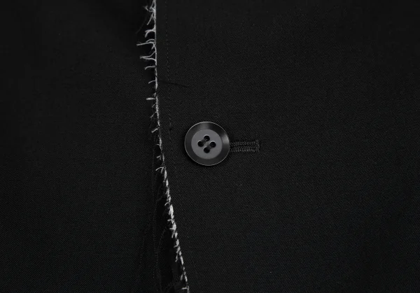 ヨウジヤマモト ノアールYohji Yamamoto NOIR ウールギャバフロント裁ち切りBジャケット 黒2 K-122430_008