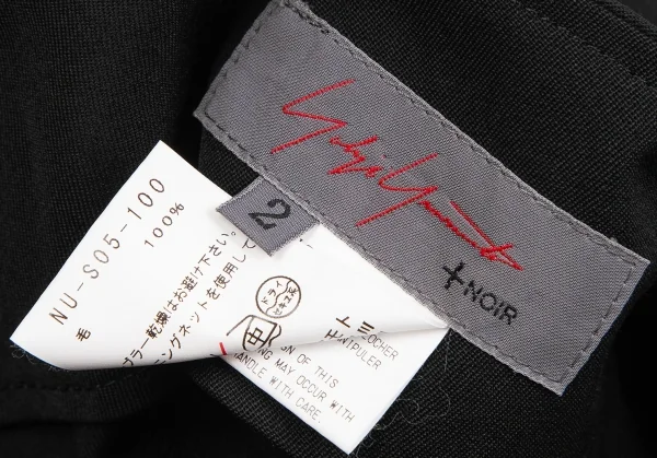 ヨウジヤマモト ノアールYohji Yamamoto NOIR ウールギャバアシンメトリー切替スカート 黒2 K-122431_016