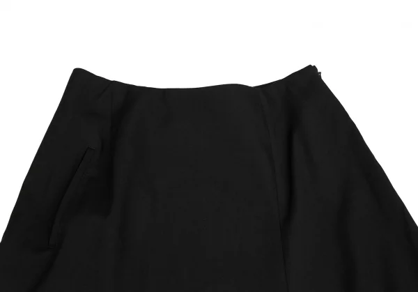 ヨウジヤマモト ノアールYohji Yamamoto NOIR ウールギャバアシンメトリー切替スカート 黒2 K-122431_003