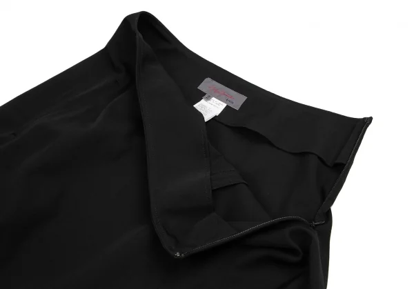 ヨウジヤマモト ノアールYohji Yamamoto NOIR ウールギャバアシンメトリー切替スカート 黒2 K-122431_004