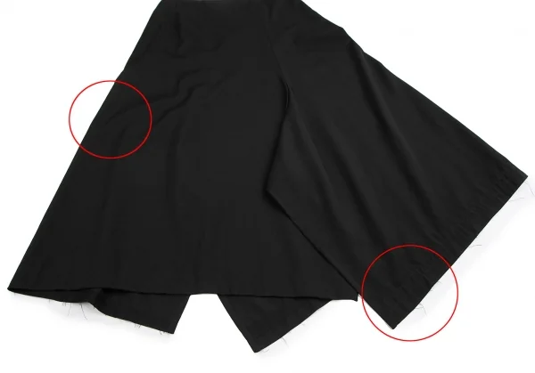 ヨウジヤマモト ノアールYohji Yamamoto NOIR ウールギャバアシンメトリー切替スカート 黒2 K-122431_006