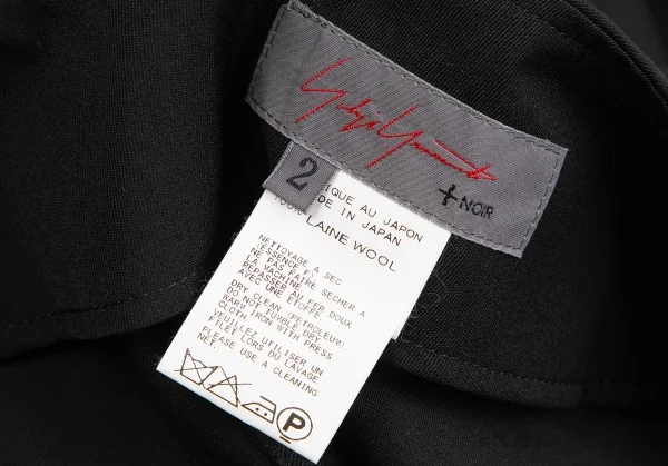 ヨウジヤマモト ノアールYohji Yamamoto NOIR ウールギャバセットアップスーツ 黒2 K-122432_019