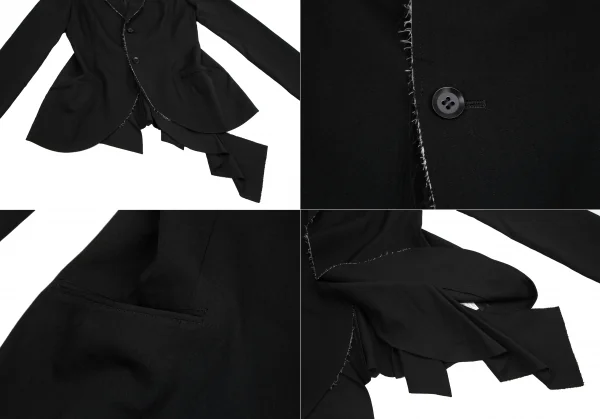 ヨウジヤマモト ノアールYohji Yamamoto NOIR ウールギャバセットアップスーツ 黒2 K-122432_005