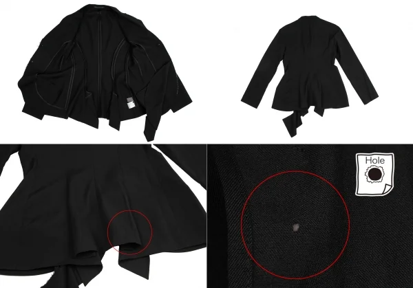 ヨウジヤマモト ノアールYohji Yamamoto NOIR ウールギャバセットアップスーツ 黒2 K-122432_006