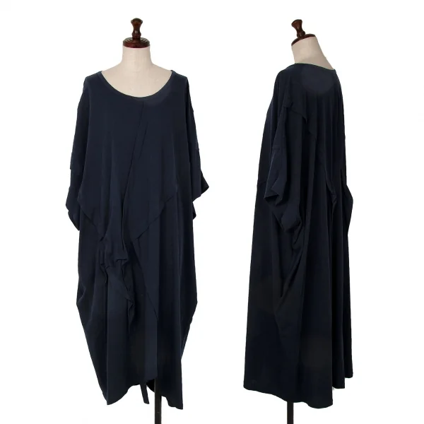 ラグネキカス フォー ヨウジヤマモトRAGNE KIKAS for Yohji Yamamoto シームデザインビッグシルエットカットソーワンピース 紺2 K-122433_001