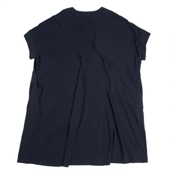 ラグネキカス フォー ヨウジヤマモトRAGNE KIKAS for Yohji Yamamoto シームデザインビッグシルエットカットソーワンピース 紺2 K-122433_010