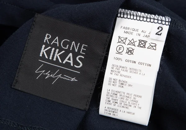 ラグネキカス フォー ヨウジヤマモトRAGNE KIKAS for Yohji Yamamoto シームデザインビッグシルエットカットソーワンピース 紺2 K-122433_013
