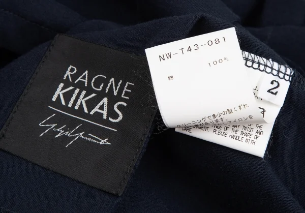 ラグネキカス フォー ヨウジヤマモトRAGNE KIKAS for Yohji Yamamoto シームデザインビッグシルエットカットソーワンピース 紺2 K-122433_014