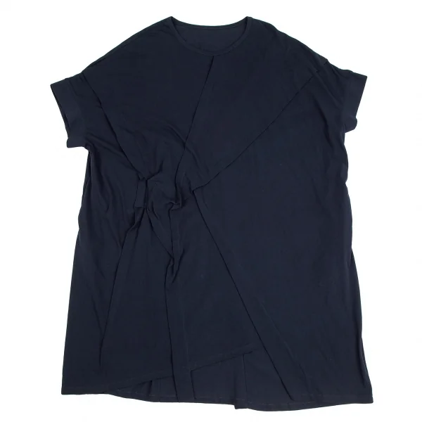 ラグネキカス フォー ヨウジヤマモトRAGNE KIKAS for Yohji Yamamoto シームデザインビッグシルエットカットソーワンピース 紺2 K-122433_002