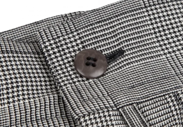 ジャンニヴェルサーチGIANNI VERSACE グレンチェックダブルボックスタックパンツ 白黒50 K-122437_003