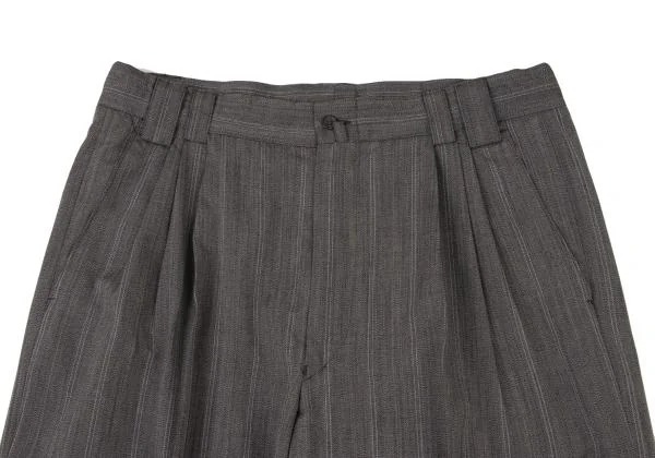 ジャンニヴェルサーチGIANNI VERSACE ストライプスリータックパンツ グレー52 K-122438_002