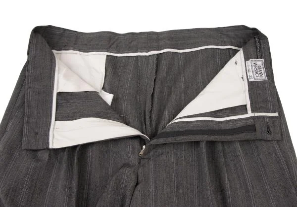 ジャンニヴェルサーチGIANNI VERSACE ストライプスリータックパンツ グレー52 K-122438_005