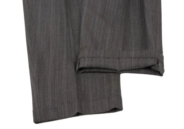 ジャンニヴェルサーチGIANNI VERSACE ストライプスリータックパンツ グレー52 K-122438_010