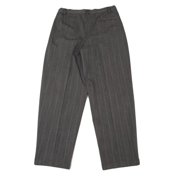 ジャンニヴェルサーチGIANNI VERSACE ストライプスリータックパンツ グレー52 K-122438_011