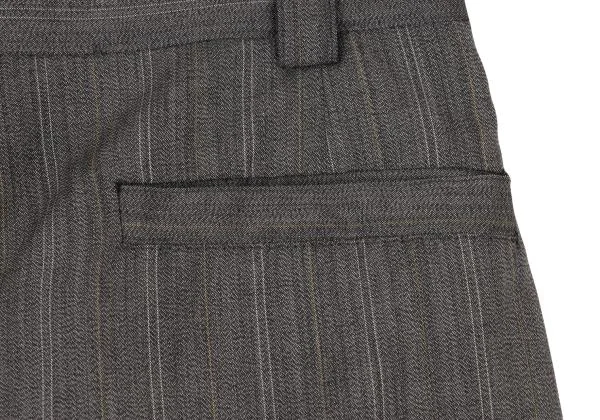 ジャンニヴェルサーチGIANNI VERSACE ストライプスリータックパンツ グレー52 K-122438_012
