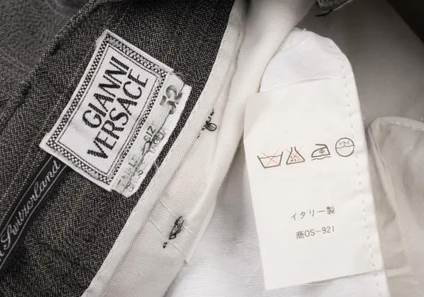 ジャンニヴェルサーチGIANNI VERSACE ストライプスリータックパンツ グレー52 K-122438_014