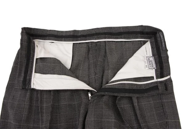 ジャンニヴェルサーチGIANNI VERSACE チェックスリータックパンツ 黒白50 K-122439_005