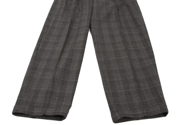 ジャンニヴェルサーチGIANNI VERSACE チェックスリータックパンツ 黒白50 K-122439_006