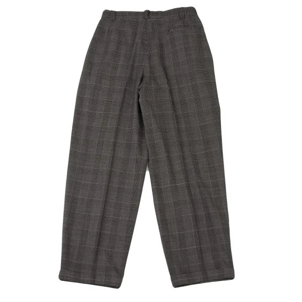 ジャンニヴェルサーチGIANNI VERSACE チェックスリータックパンツ 黒白50 K-122439_008