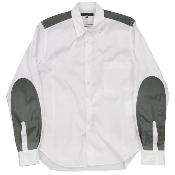 COMME des GARCONS HOMME nylon switching shirt White SS K-8756_001