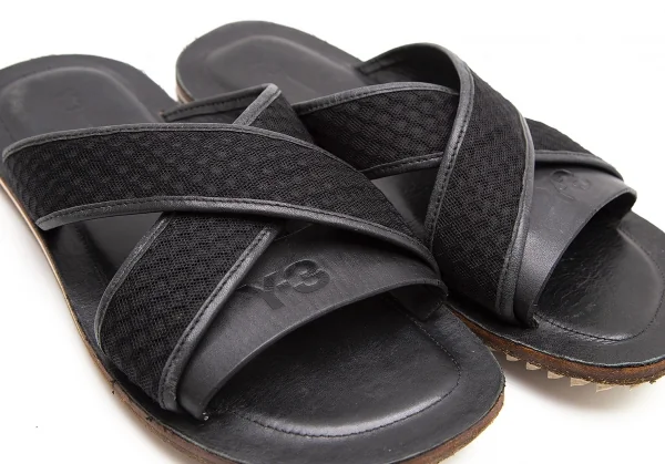 ワイスリーY-3 NIJ クロスストラップレザーサンダル 黒28.5cm K-122453_011