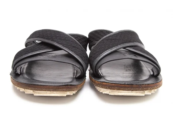 ワイスリーY-3 NIJ クロスストラップレザーサンダル 黒28.5cm K-122453_002