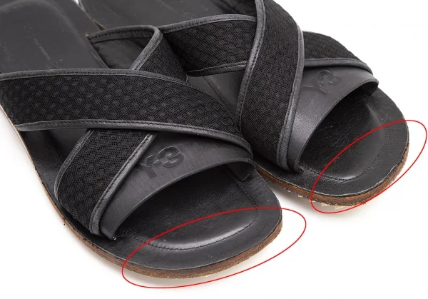 ワイスリーY-3 NIJ クロスストラップレザーサンダル 黒28.5cm K-122453_008