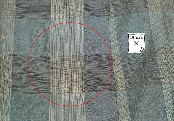 イッセイミヤケペルマネンテISSEY MIYAKEPERMANENTE シルクチェック織りノーカラーブラウス 緑M K-122456_014