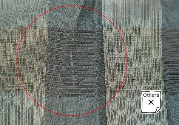 イッセイミヤケペルマネンテISSEY MIYAKEPERMANENTE シルクチェック織りノーカラーブラウス 緑M K-122456_016