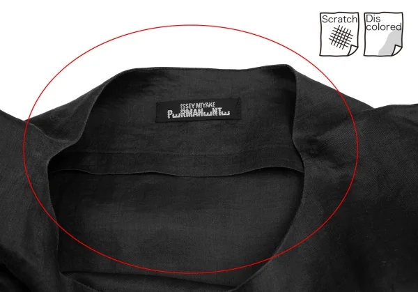 イッセイミヤケペルマネンテISSEY MIYAKEPERMANENTE リネンボックスシルエット半袖トップス 墨黒M K-122457_004