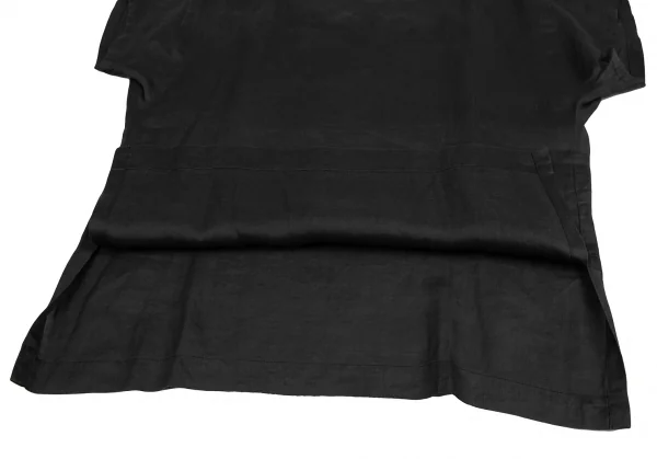 イッセイミヤケペルマネンテISSEY MIYAKEPERMANENTE リネンボックスシルエット半袖トップス 墨黒M K-122457_009