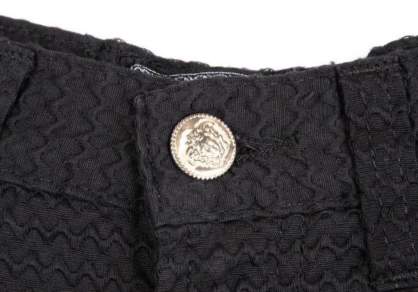 ヴェルサーチ ジーンズクチュールVERSACE JEANS COUTURE ジャガードメデューサボタンショートパンツ 黒38 K-122469_002