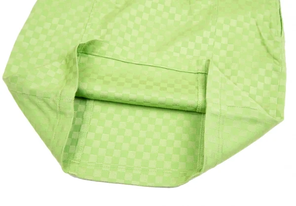 ヴェルサーチ ジーンズクチュールVERSACE JEANS COUTURE フロントジップストレッチチェッカーフラッグスカート 黄緑38 K-122474_009