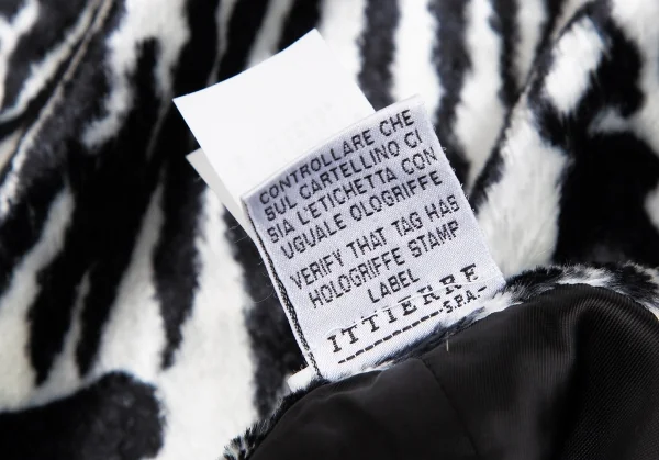 ヴェルサスVERSUS ゼブラプリントフェイクファースカート 黒白38 K-122475_010