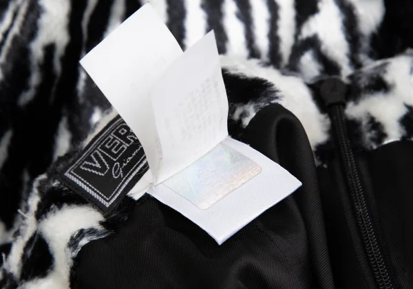 ヴェルサスVERSUS ゼブラプリントフェイクファースカート 黒白38 K-122475_011