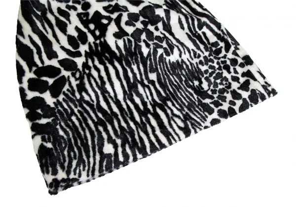 ヴェルサスVERSUS ゼブラプリントフェイクファースカート 黒白38 K-122475_004