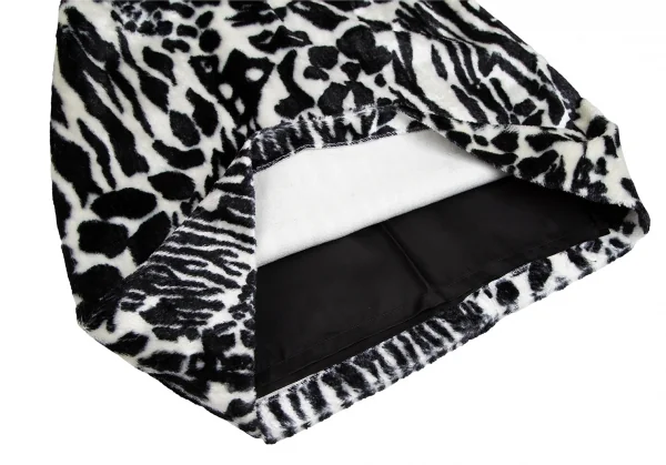 ヴェルサスVERSUS ゼブラプリントフェイクファースカート 黒白38 K-122475_005