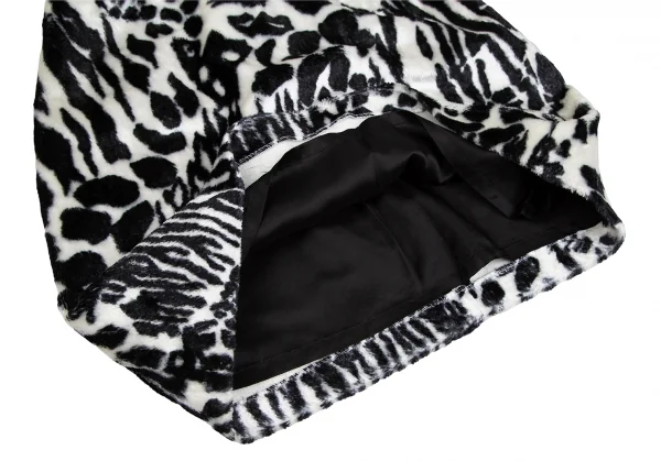 ヴェルサスVERSUS ゼブラプリントフェイクファースカート 黒白38 K-122475_006