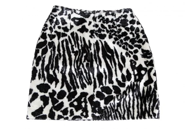 ヴェルサスVERSUS ゼブラプリントフェイクファースカート 黒白38 K-122475_007