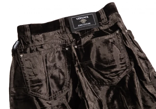 ヴェルサーチ ジーンズクチュールVERSACE JEANS COUTURE ベロアテーパードパンツ 茶38 K-122483_011
