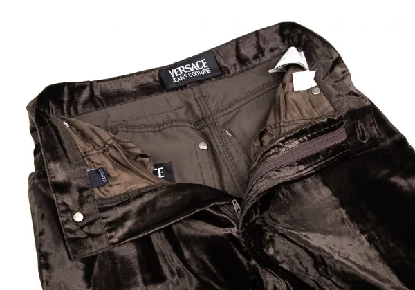 ヴェルサーチ ジーンズクチュールVERSACE JEANS COUTURE ベロアテーパードパンツ 茶38 K-122483_006