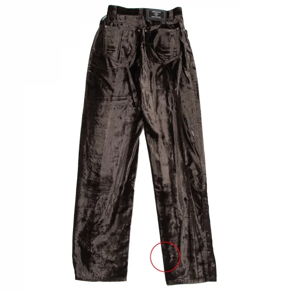 ヴェルサーチ ジーンズクチュールVERSACE JEANS COUTURE ベロアテーパードパンツ 茶38 K-122483_009