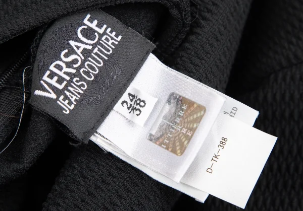 ヴェルサーチ ジーンズクチュールVERSACE JEANS COUTURE ナイロンストレッチハイネックノースリーブワンピース 黒38 K-122487_013