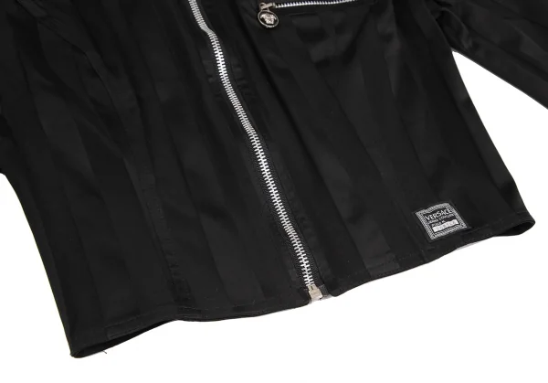 ヴェルサーチ ジーンズクチュールVERSACE JEAN COUTURE メデューサチャームジップデザインストライプブルゾン 黒S K-122490_011
