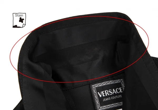 ヴェルサーチ ジーンズクチュールVERSACE JEAN COUTURE メデューサチャームジップデザインストライプブルゾン 黒S K-122490_005