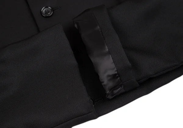 コムデギャルソンCOMME des GARCONS変形シルクウール丸襟ジャケット 黒