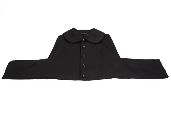 コムデギャルソンCOMME des GARCONS変形シルクウール丸襟ジャケット 黒
